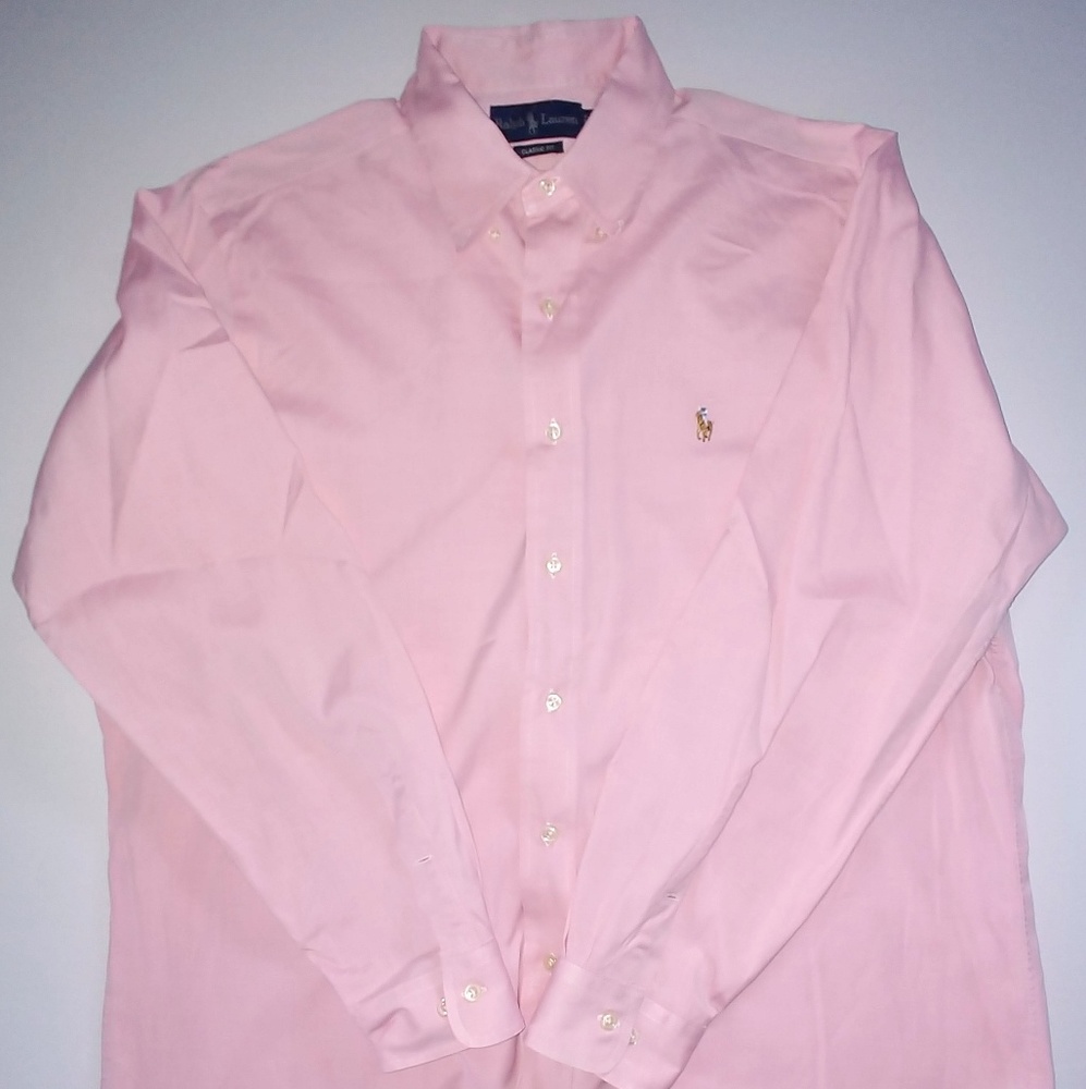 Polo Ralph Lauren classic fit pink men's long slee